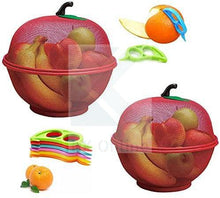 Load image into Gallery viewer, 2 x Red Apple Mesh Fresh FRUITS BASKET &amp; Citrus Peeler -Keep Unwanted Pets &amp; Insects Out