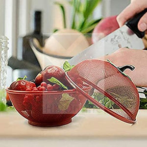 Red Apple Mesh Fresh FRUITS BASKET & Citrus Peeler -Keep Unwanted Pets & Insects Out