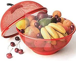 Red Apple Mesh Fresh FRUITS BASKET & Citrus Peeler -Keep Unwanted Pets & Insects Out