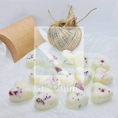 100% Handmade Natural SOLID BODY LOTION BARS -Cocoa & Shea Butter, Rose & Lavender Oil (PK12 Individually Wrapped 10g)