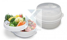 Load image into Gallery viewer, 2 Tier MICROWAVE STEAMER -Cook 2 Meals in One, Fish, Vegetables, Gourmet Cooking