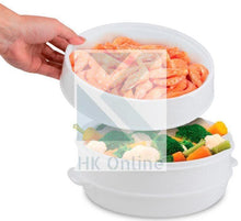 Load image into Gallery viewer, 2 Tier MICROWAVE STEAMER -Cook 2 Meals in One, Fish, Vegetables, Gourmet Cooking