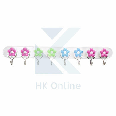 Girls 8 FLOWER WALL Hooks, Bag Hooks, Coat & Dressing Gown Hooks, BEDROOM Wall Hooks