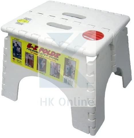 9 inch (23cm) FOLDING STEP STOOL -Skid Resistant & Carry Handle, Up To 300lbs