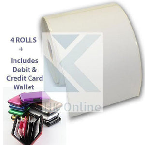 4 THERMAL ROLLS Labels (6x4") 100 x 150mm 500 WHITE ZEBRA Thermal Labels Per Roll & CARD WALLET