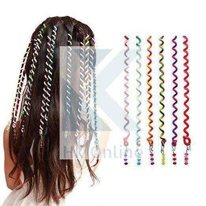 PK 6 Girls Spiral RAINBOW HAIR CURLERS -Hair Rollers with Gems, Hair Jewellery, Party, Bridesmaid