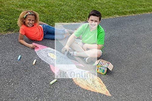 48 CRAYOLA SIDEWALK CHALKS -Anti Roll, New Tropical Colours, Washable