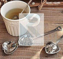 Load image into Gallery viewer, Stainless Steel HEART TEA INFUSER Leaf Locking Tea Strainer, Herbal Tea Leaf Infuser