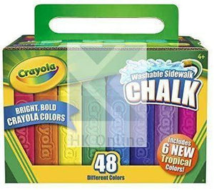 48 CRAYOLA SIDEWALK CHALKS -Anti Roll, New Tropical Colours, Washable