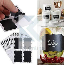 Load image into Gallery viewer, 36 pcs CHALK BOARD Stickers PANTRY LABELS Wedding Craft Kitchen VINYL JAR LABELS