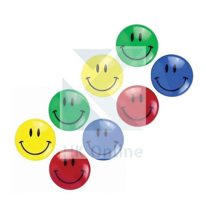 PK8 Midi Coloured SMILEY FACE MAGNETS -Whiteboard, Fridge Magnets