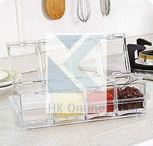 Load image into Gallery viewer, Set 4 Clear Lidded ACRYLIC SPICE JAR SET -GOURMET Seasoning Set, Condiment Jars &amp; Spoons
