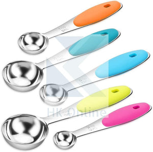 Set 5 Stainless Steel BAKING SPOONS -Measuring Spoons, Spices, Liquids, Quick & Accurate