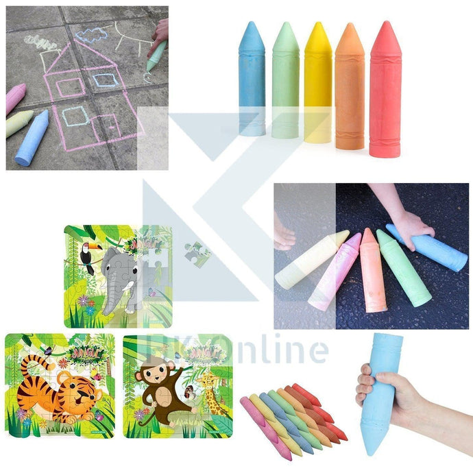 7 GIANT CHALKS 19cm x 5cm -PAVEMENT Chalk, STREET Chalks, WALL ART Chalks (7.5