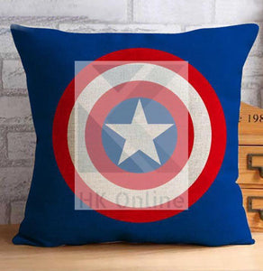 Super Heroes AVENGERS Decor Cushion Cover -CAPTAIN AMERICA, Hessian Linen Cloth 45cm x 45cm