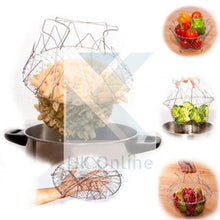 Load image into Gallery viewer, Stainless Steel FRYING BASKET -Steaming, Rinsing, Boiling, Collapsible Kitchen Must Have