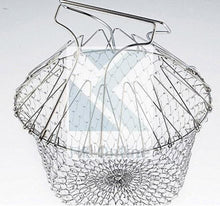 Load image into Gallery viewer, Stainless Steel FRYING BASKET -Steaming, Rinsing, Boiling, Collapsible Kitchen Must Have