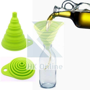 No Spills Adjustable Silicone COLLAPSIBLE FUNNEL -Ideal For Narrow Necked Bottles