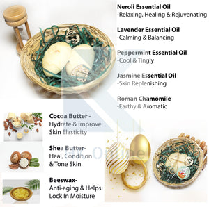 Set of 2 100% Natural Handmade LUSCIOUS Solid Lotion Bar EASTER Gift Basket - Rich Butters, Essential Oils & Mica Shimmer