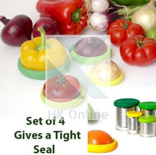 Load image into Gallery viewer, Set 4 Flexible SILICONE JAR HUGGERZ -Fruit &amp; Veg Storage, Can Lid, Jar Cover