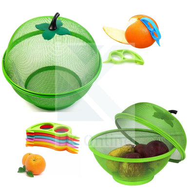 Green Apple Mesh Fresh FRUITS BASKET & Citrus Peeler -Keep Unwanted Pets & Insects Out