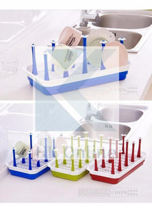 GLASS & MUG Holder, DISH Drainer & Rack with Drip Tray -Vegetable Drainer