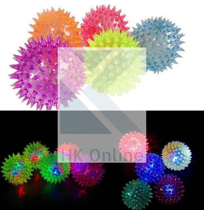 Multicolored LED FLASHING SPIKY BALL -Stress Relief, Sensory Toy, ADHD, Gift Bag Toy