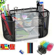 Load image into Gallery viewer, Black MESH DESK ORGANISER -Office Desk Tidy, Pencil Pot with Drawer, Desk Stationery