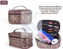 Load image into Gallery viewer, Leopard Print COSMETIC TOILETRY BAG -Travel Case, Make Up Bag, Travel Bag &amp; Mirror