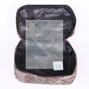Leopard Print COSMETIC TOILETRY BAG -Travel Case, Make Up Bag, Travel Bag & Mirror