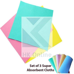 Pack of 3 Super Absorbent CLEANING CLOTHS -Non Woven 36cm x 32cm