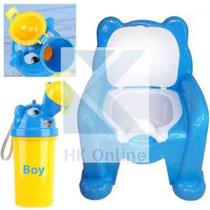 Easy Clean Toddler POTTY TRAINING CHAIR Seat & Travel Urinal, Removable Potty Lid (BLUE)
