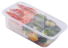 Load image into Gallery viewer, 50 x 650ml BPA Free Plastic TAKEAWAY CONTAINERS &amp; Lids -Plastic Food Containers, Meal Prep Boxes, Home, Pub, Catering Kitchens, Reuseable, Microwave &amp; Freezer Safe