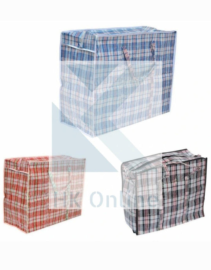 49cm x 50cm Jumbo REUSEABLE LAUNDRY BAG -Check Design Storage & Shopping Bag