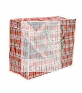 49cm x 50cm Jumbo REUSEABLE LAUNDRY BAG -Check Design Storage & Shopping Bag