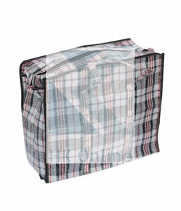 49cm x 50cm Jumbo REUSEABLE LAUNDRY BAG -Check Design Storage & Shopping Bag