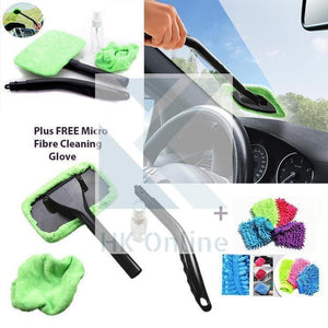 Car WINDSCREEN CLEANER & 1 Microfibre Mitt, Clean INSIDE & OUT -Windows, Shower Screen, Mirrors, Includes Spray Bottle