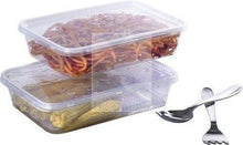 Load image into Gallery viewer, 50 x 650ml BPA Free Plastic TAKEAWAY CONTAINERS &amp; Lids -Plastic Food Containers, Meal Prep Boxes, Home, Pub, Catering Kitchens, Reuseable, Microwave &amp; Freezer Safe