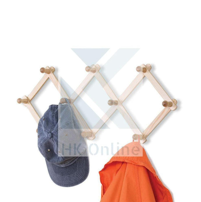 Adjustable Expandable WOODEN COAT HANGER -Wall Hook, Coat Rack, Umbrella, Hats